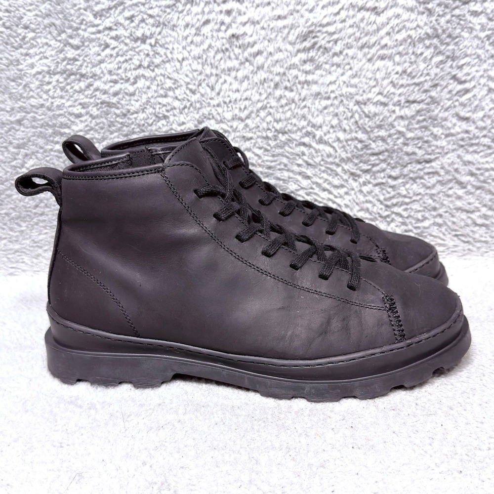 Camper Brutus Mens Size 9.5‎ Ankle Boots Black Nubuck Leather Side Zip
